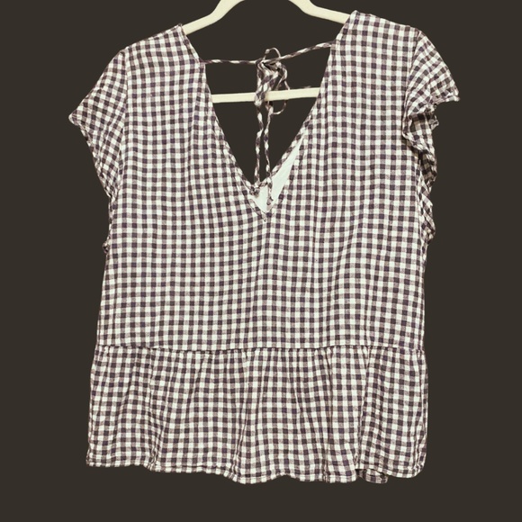 Abercrombie & Fitch Women's Babydoll Peplum Smocked Blouse - Picture 5 of 9